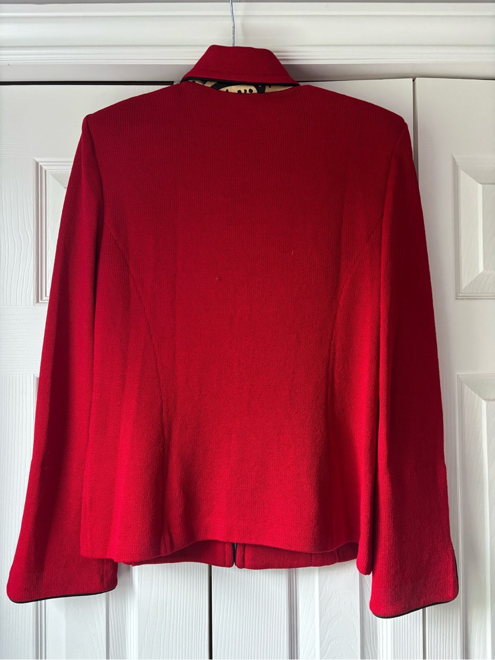 Vintage St. John Collection Red Zip-Front Jacket with Black Trim - Picture 5 of 5